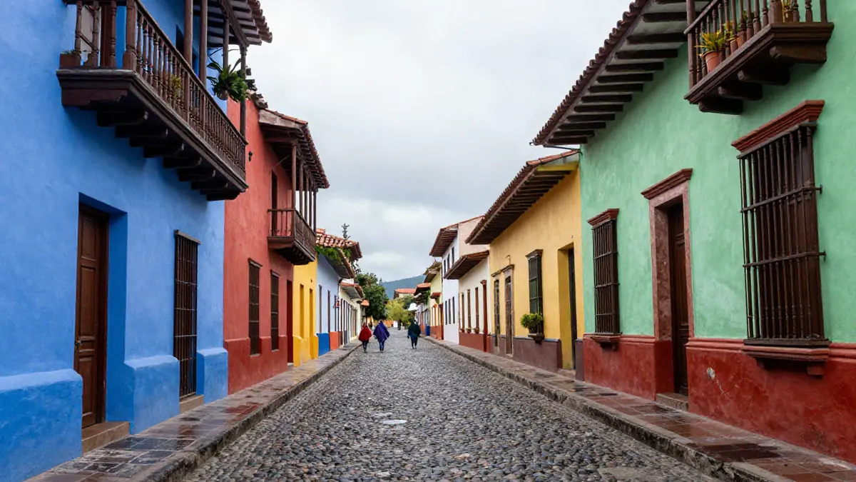Bunte Häuserfassaden in der Altstadt La Candelaria