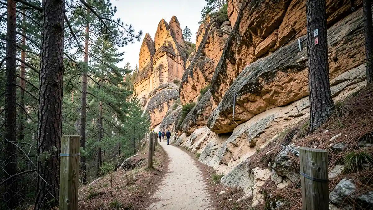 Wanderweg auf dem Malerweg mit Blick auf die Schrammsteine