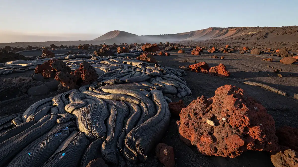 Lavafelder und Felsformationen am Fuß des Teide ohne Menschen
